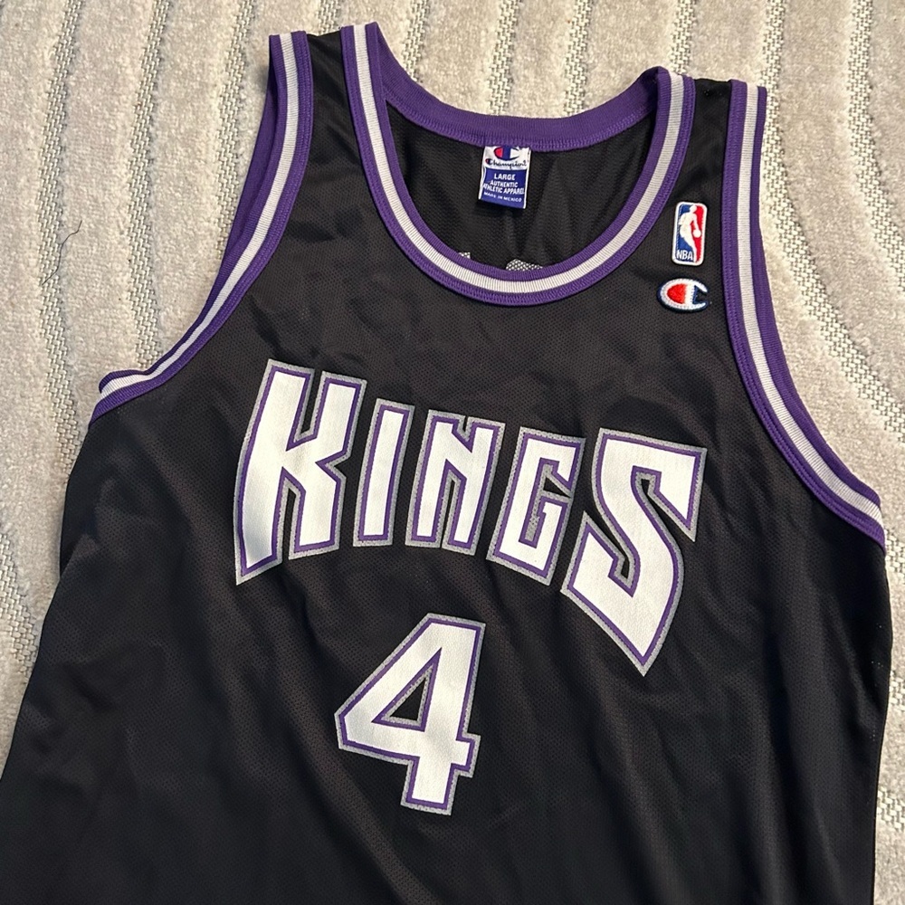 Vintage 90s Champion Sacramento Kings Chris Webber #4 NBA Basketball Jersey - L